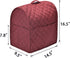 Stand Mixer Dust Cover with 3 Pockets - Compatible with KitchenAid Tilt Head, Easy Cleaning, Ironable (Red Wine)