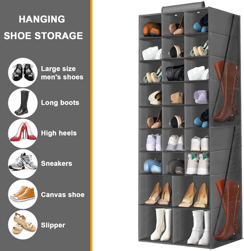 Closet, Closet Closet 4 Pockets,25 Hanging Shoe Organizer for Hanging Shoe Storage Rack Holder Shelves,Collapsible Shoe