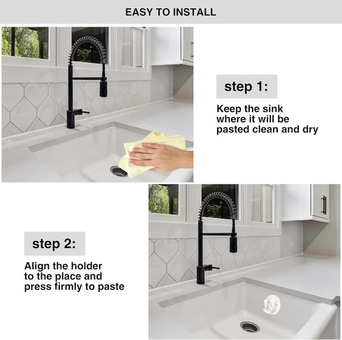 2 Pack Sponge Holder for Kitchen Sink, Suction Cup In-Sink Sponge Caddy Organizer, Dishwasher Safe, (Sponges Not