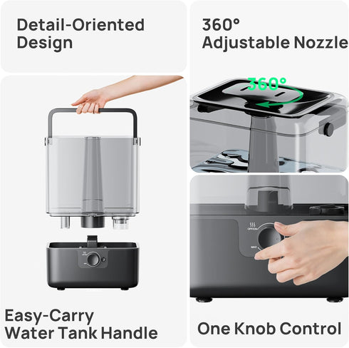 6L 26dB 50H CHIVALZ Humidifiers for Bedroom Large Room, Cool Mist Top Fill Humidifier with Essential Oil Diffuser