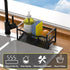 Kitchen Sink Caddy Organizer, Sponge Holder with Stainless Steel Auto Drain Tray for Kitchen Countertop Storage Gadgets