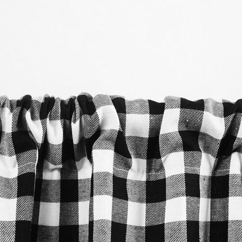 Buffalo Check Curtains, Blackout Buffalo Plaid Curtains for Living Room, 36x36inch, 2 Pack (Black White)