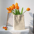 8 Inch Relexome Paper Bag Vase Crinkle Wide Ceramic Flower Vase Cream White Boho Wabi-Sabi Vases, Cute Home Office