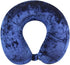 Cloudz Crushed Velvet Ultra Premium Comforlite Memory Foam Travel Neck Pillow with Black Out Sleep Mask - Blue