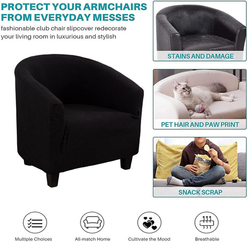 NILUOH Club Chair Slipcover Jacquard Tub Chair Cover Stretch Armchair Covers Sofa Cover Furniture Protector for Living