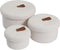 Cottonphant Set of 3 Stylish Round Woven Baskets with Lids - Elegant Storage Solution for Home Decor, Off White