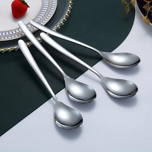 Dinner Spoons 6 Piece - 8.1'' Stainless Steel Tablespoons, Soup Spoons, Silverware for Home, Kitchen, Dishwasher Safe