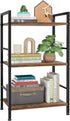 Kitsure 3-Tier Book Shelf - Wood & Metal Bookshelf with Handle &