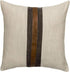 BOYSUM Farmhouse Decorative Outdoor Throw Pillow Covers, Brown Faux Leather Accent Pillow Cover, 18 x 18 Inch