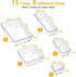 SMARTAKE 13-Piece Drawer Organizers, Non-Slip Silicone Pads for Makeup, Jewelry, Utensils in Clear