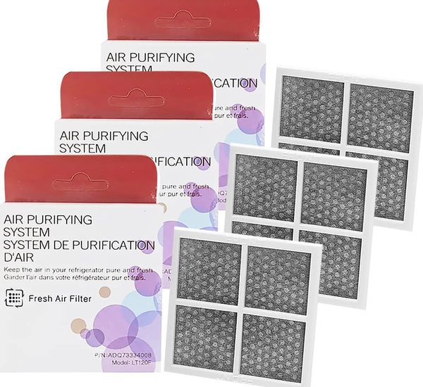 What's Up? LT120F 3 Pack Refrigerator Air Filter Replacement for LG, Kenmore Elite 469918, 6 Month Replacement