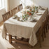 6060 Inch Horaldaily Light Coffee Cotton Blend Tablecloth Square, Farmhouse Style, Wrinkle Resistant Washable Table