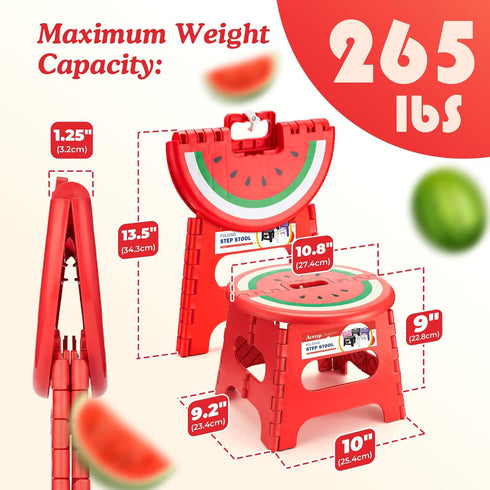 9 Inch, 265 lb ACSTEP Folding Step Stool Sturdy Collapsible Step Stool Foldable Up to for Kids Toddlers & Adults, Non