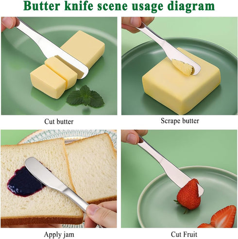 Set 6 HOMQUEN Stainless Steel Butter Knife, Butter Spreader, Butter Knives, Butter Spreader Knife for Kitchen