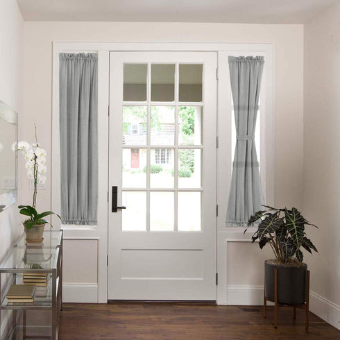 H.VERSAILTEX Linen French Door Curtains, Semi Sheer Light Reducing Privacy, 1 Panel Door Shades, 25" W x 72" L,