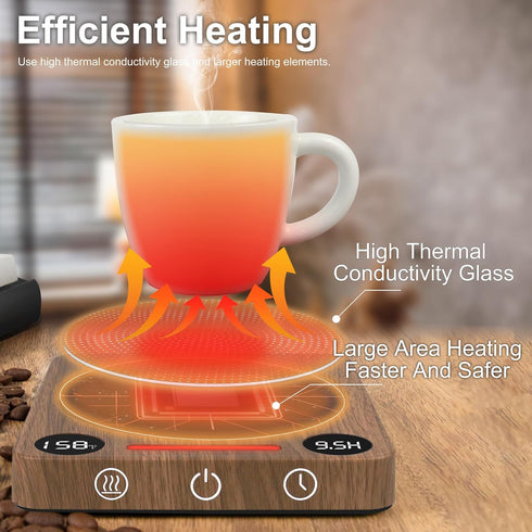iporru 2 2-10Hr Coffee Cup Warmer, Fast Heating Coffee Mug Warmer for Desk, Display Screens, Large Candle Warmer Plate