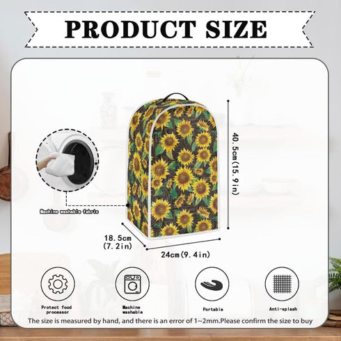 Sunflower Pattern Kitchen Appliance Covers, Dustproof Cover for Food Processor, Juicer, Coffee Maker, Washable