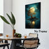 Gothic Landscape Wall Art, Vintage Sky Painting, Dark Academia Canvas Print, Abstract Landscape Pictures 16x24inch No