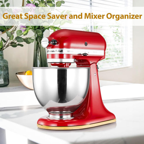 Mixer Mat Slider for KitchenAid 4.5-5 Qt - Bamboo Sliding Tray Compatible with Tilt Head Stand Mixer & Artisan
