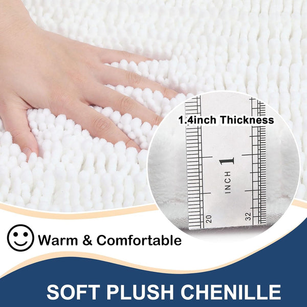Arotive Chenille Bathroom Rug Mat, Extra Soft Thick Absorbent Shaggy Bath Rugs, Non-Slip Machine Wash Dry Plush Bath