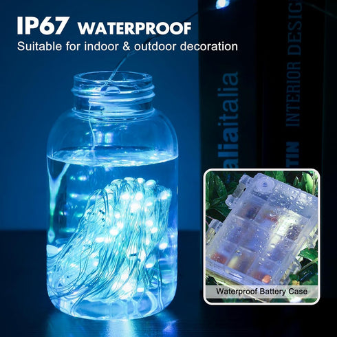 39Ft 120 LED Fairy Lights Battery Operated, RGB Color Changing String Light with Remote and Timer, Battery Powered