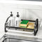 Sink Caddy, Sponge Holder for Kitchen Sink, 304 Stainless Steel Organizer with Removable Drain Tray (Black)