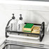Sink Caddy, Sponge Holder for Kitchen Sink, 304 Stainless Steel Organizer with Removable Drain Tray (Black)