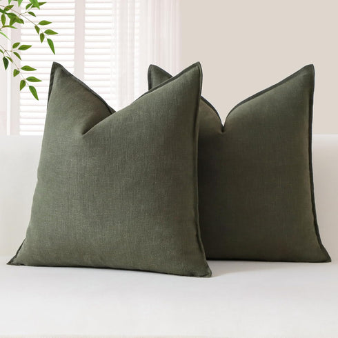 OTOSTAR Pack of 2 Soft Linen Decorative Throw Pillow Covers 24 x