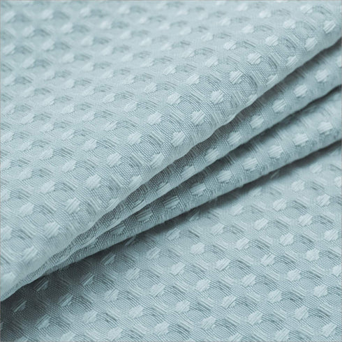 Stall Shower Curtain Fabric - 36 x 72 Inch, Waffle Weave, Heavy Duty, Water Repellent, Blue Pique Pattern for