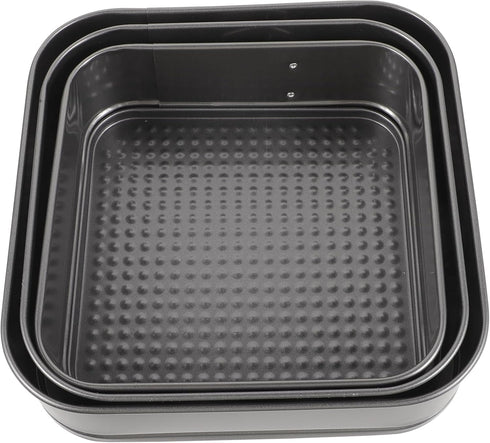 ULTNICE 3PC Non Stick Baking Pan Set, Deep Baking Pans for Cake, Loaf, Square, Muffin Molds Baking Supplies