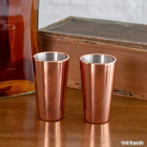Copper-Tone Cork Pops Arctic Chill Freezer Gel Shot Glass Set of 2, 2 Ounce