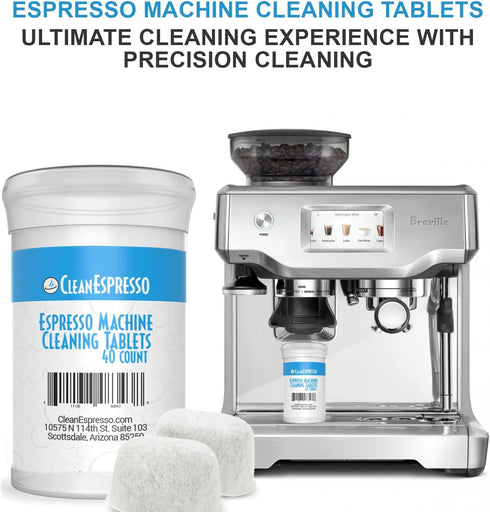 CleanEspresso Breville Compatible Espresso Cleaning Kit, 40 Cleaning Tablets & Maintenance Supplies