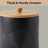 Countertop Set 3 Set Ceramic Kitchen Canisters for of with Airtight Bamboo Lids - Black Kitchen Canisters with Airtight