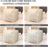 18"x18"x18", AELS Unstuffed Farmhouse Pouf Cover for Living Room, Boho Storage Bean Bag Cubes, Beige with Brown Stitch