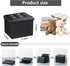 17" 13" 13" AmasSmile Storage Ottoman Folding Foot Rest Stool, Leather Footstool Bench, Short Ottoman Stool, Storage