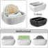 Countertop 2 MyGift Modern White Resin Sponge Holder for Kitchen Sink, Dish Sponge Holder with Compartments and Marble