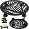 1 Packs Large Metal Plant Caddy with PU Wheels 13" Heavy-Duty Wrought