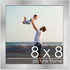 8x8 Silver Pewter Wood Picture Frame, Square Frame with UV Acrylic, Foam Board Backing & Hanging Hardware