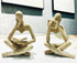2 Pcs Home Decor Sandstone Reading Thinker Statue Modern Figurines Abstract Aesthetic Sculpture Thinker Statuettes