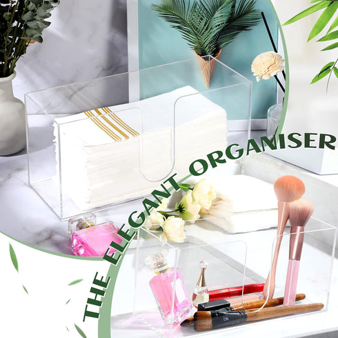 2 Countertop Mumufy Pcs Acrylic Fold Paper Towel Dispenser Napkins Dispenser Napkin Holder Multifold Disposable Acrylic