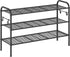 SONGMICS Shoe Rack, 3-Tier Shoe Organizer, Metal Shoe Shelf Storage with 4