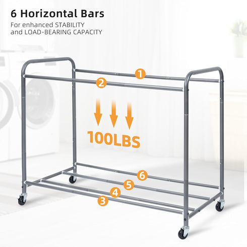 STORAGEIDEAS 47.8 (181L), 4 Laundry Sorter Hamper with Wheels, Laundry Basket Sorter Gal Heavy-Duty Rolling Cart