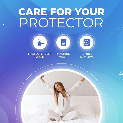 PlushDeluxe Queen Size Premium Mattress Encasement - Waterproof, Bedbug Proof, 6-Sided Protection