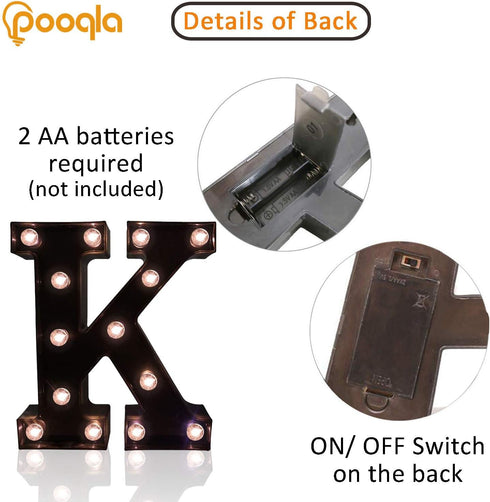 Decorative LED Illuminated Letter Marquee Sign, Alphabet Marquee Letters with Lights for Home Bar Decoration