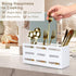 Ayiaren Wooden Silverware Cutlery Holder, White Flatware Caddy for Party, Kitchen Utensils Organizer for Table