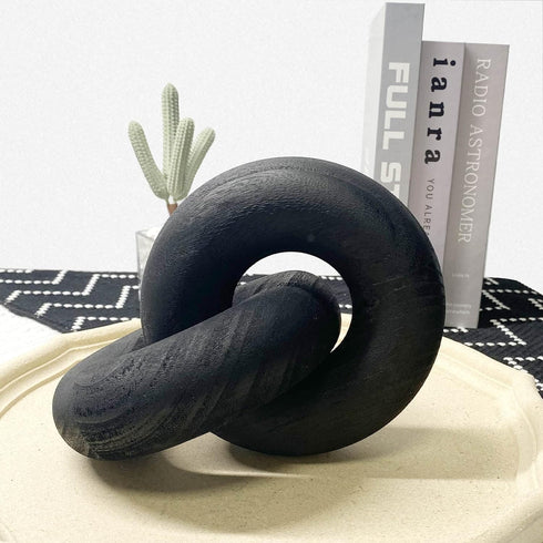 Wooden Knot for Coffee Table Decor Shelf Decor Boho Home Decor Statues, Modern Farmhouse Bookshelf Decorative Objects