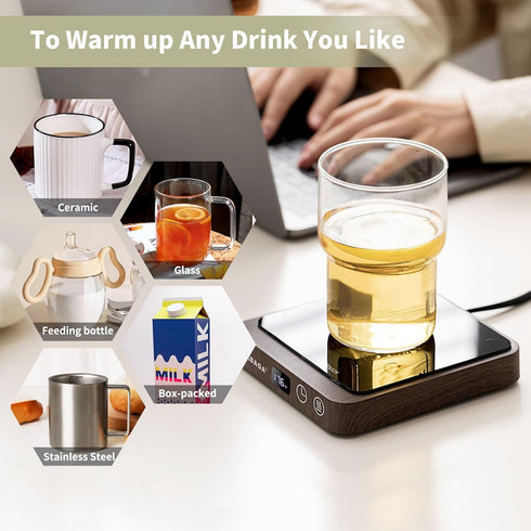 VOBAGA Coffee Mug Warmer & Candle Warmer Plate, 5 Temperature Settings, Digital Display for Heating Coffee, Milk