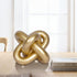PUHOZN Gold Knot Statue Decor Modern Geometric Round Sculpture Table Sculptures and Figurines Round Decorative