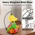 Countertop Fruit Basket Bowl with Banana Hanger, Modern Storage for Fruits and Vegetables, Round Metal, Black