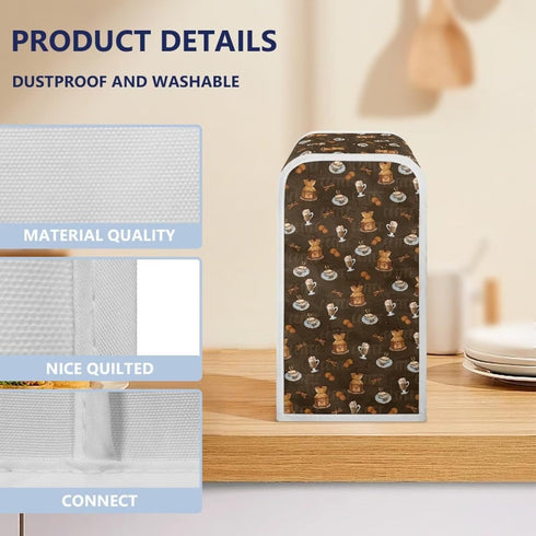 Can Opener Cover for Kitchen - Coffee Print Dust and Stain Protection for Most Electric Automatic Can Openers